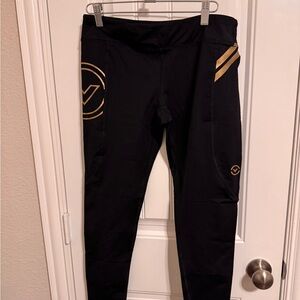 Virus Black and Gold Performance Leggings